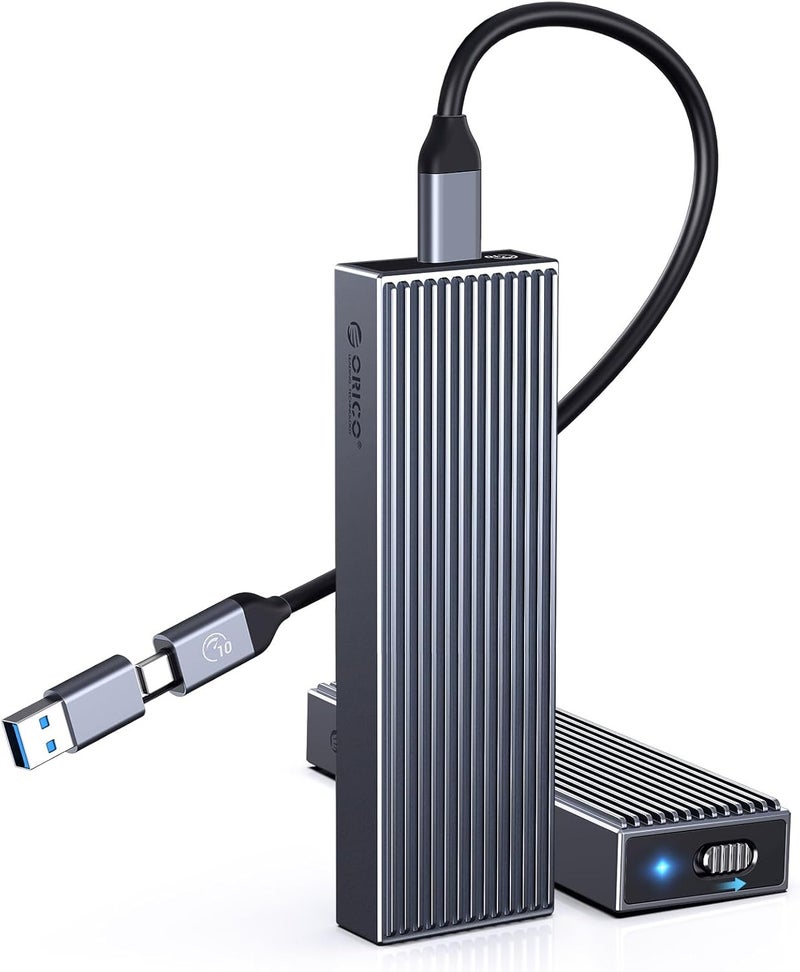 Orico محول ألومنيوم بدون أدوات لتخزين SSD NVMe M.2، قارئ USB-C M2 بسرعة 10Gbps لدعم M.2 PCIe NVMe M-Key 2230/2242/2260/2280، متوافق مع Thunderbolt 3، حالة خارجية تدعم UASP Trim-BM2G2 - Image 1